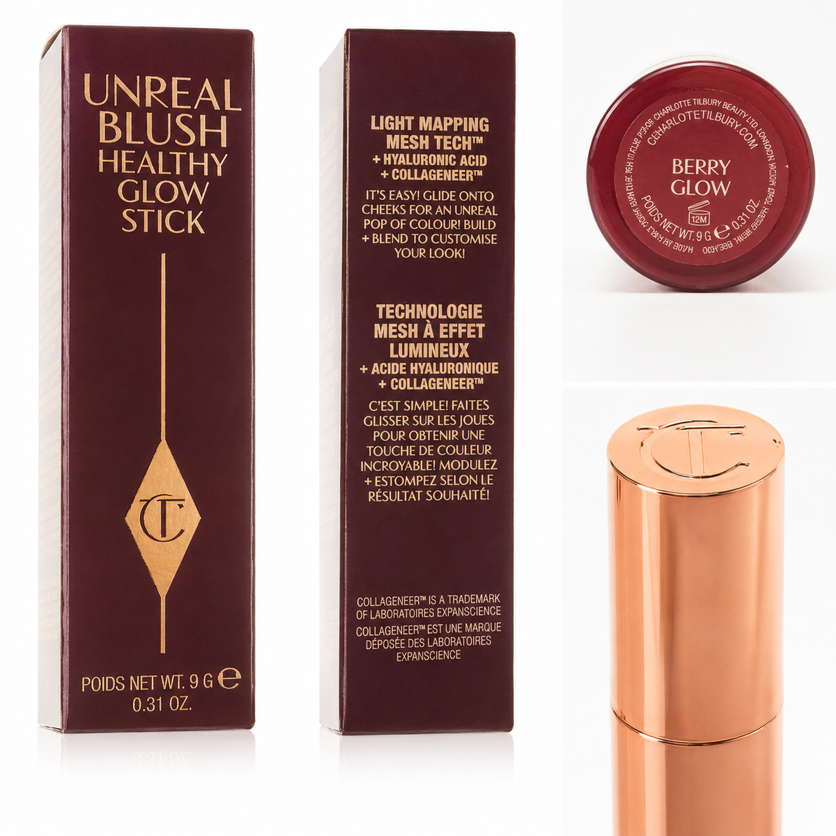Charlotte Tilbury Unreal Blush Healthy Glow Stick – Berry Glow (9g / 0.31 oz)